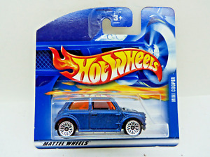 Hot Wheels 2001 Mini Cooper in Metallic Blue - Short Card - Mint in Package