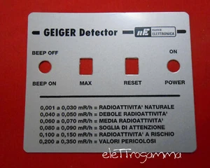 PANNELLO SERIGRAFATO per contatore geiger LX1407 NUOVA ELETTRONICA - Imagen 1 de 1