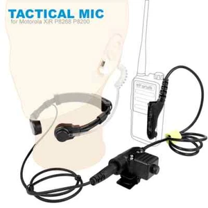 Tactical Headset Neck Throat Mic U94PTT for Motorola P8268 P8200 APX4000 APX2000 - Zdjęcie 1 z 19