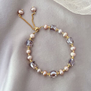 Fashion Gold Irregular Pearl Bracelet Bangle Chain Adjustable Women Jewelry Gift