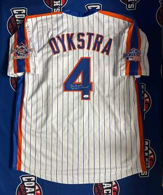 Camiseta deportiva autografiada por Lenny Dykstra personalizada de los Mets de Nueva York con inscripción 86 WS Champs (JSA Foto 1 de 2