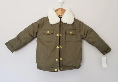 7 para toda la humanidad niños bomber chaqueta verde con cuello de piel sintética 24m lindo informal  Foto 1 de 4