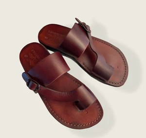 Camel Handmade Jerusalem Biblical Sandals Natural Leather UK (4-15) EU (36-50) - Picture 1 of 10