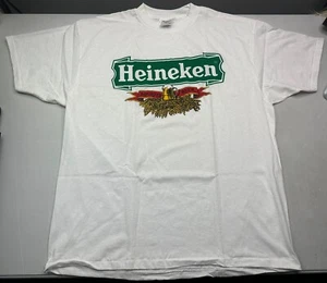 Vintage New 90's Heineken Imported Beer Tshirt Sz XL White Made In USA Delta Tag - Picture 1 of 8