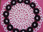 Lace Tatted Doily -Tatting, 12' White and Black - Round, Centerpiece, Handmade