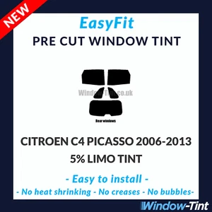 EasyFit Static Pre Cut Window Tint For Citroen C4 Picasso 2006-13 - 5% Limo Rear - Picture 1 of 3