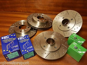 RENAULT 5 GT TURBO NEW FRONT REAR DIMPLED GROOVE BRAKE DISCS BEARINGS GREENSTUFF - Picture 1 of 1