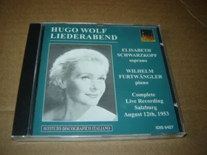 IDIS 6427 CD SEALED Hugo Wolf Liederabend Schwarzkopf, Furtwangler 1953 Salzburg - Picture 1 of 2