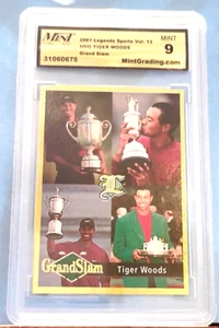 RARE 2001 LEGENDS SPORTS MAGAZINE VOL. 13 GRAND SLAM KARTEN TIGER WOODS RC MINT 9 - Bild 1 von 1