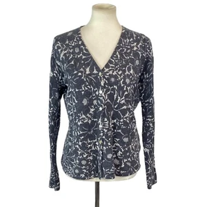 Sarah Spencer Womans Cardigan Size L Lambs Wool Angora Floral - Picture 1 of 5