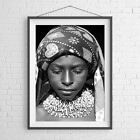 AFRICA TRIBAL WOMAN HEAD DRESS JEWELLERY POSTER PICTURE PRINT Size A5 to A0 *NEW
