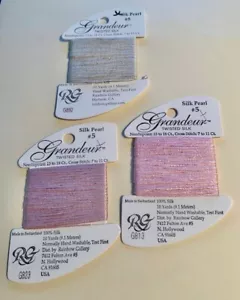 100% Silk Grandeur 10 Yards/1 skein; various colors Pink/Ivory Rainbow Gallery - Picture 1 of 1