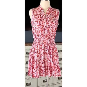 NWT New $290 Poupette St Barth Felicia Pink Daffodil Floral Mini Dress Medium M - Picture 1 of 10