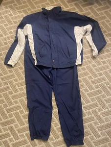 Traje de pista vintage Christian Dior Monsieur mediano de 2 piezas azul blanco rojo - Imagen 1 de 12
