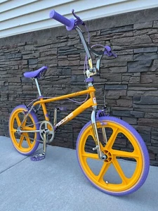 1987 Redline RL20ii Hazard Yellow Lavender Bmx Freestyle Bike Skyway Rotor - Picture 1 of 21