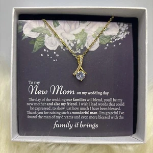 "Collar colgante To My New Mom On My Wedding Day estilo atractivo tono dorado 18""-20""" - Imagen 1 de 7
