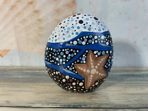 Artisan Painted Rock | Seashore Dot Art B - Picture 1 of 4