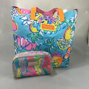 Bolso de Mano Lilly Pulitzer para Estee Lauder Estampado Tropical y Bolsa de Cosméticos de Maquillaje - Imagen 1 de 10