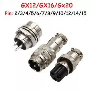 GX12/16/20 Steckverbinder Einbaustecker Kupplung Stecker Mikrofon 2/3/4-15 pol - Bild 1 von 15