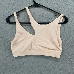 Alo Yoga Peak Bra Womens Small Asymmetriacl Cut Out Pink Light Support Workout - Picture 1 of 12