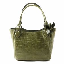 Matte Women'S Handbag/Shoulder Bag With Flower Motif Charm Khaki Green