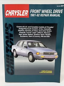 Chilton 8267 Chrysler tracción delantera 1981-1992 reparación manual Dodge Plymouth - Imagen 1 de 9
