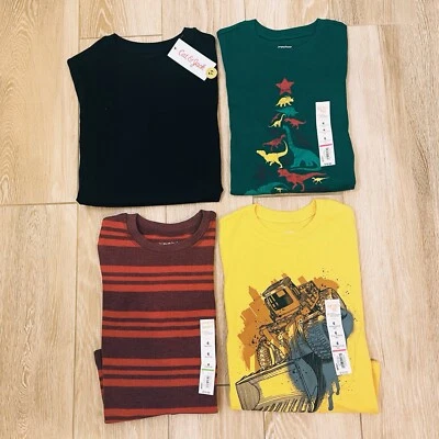 ¡Nuevo! Lote de 4 camisas de manga larga Jumping Beans para niño talla 6 camión de Navidad Foto 1 de 4