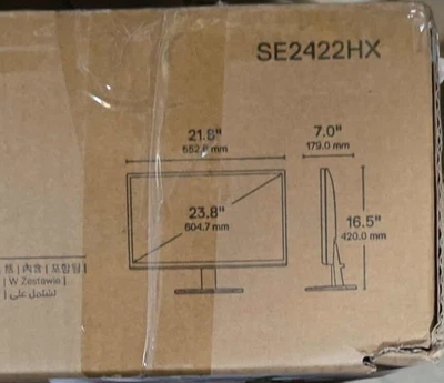 Dell SE2422HX 23.8" Full HD Monitor (1920×1080) 75 Hz – HDMI + VGA – Slim-Bezel - Image 1 of 3