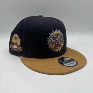 New Era Oakland Athletics A's Dos Tonos Azul Marino Tostado 9FIFTY Sombrero Snapback Parche Lateral - Imagen 1 de 11