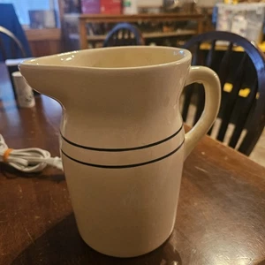 JARRA JARRA ARCILLA BLANCA 8" COBALTO 2 RAYAS 2,10 LB 48 OZ CAÑO RARO JARRÓN AÑOS 40 - Imagen 1 de 3