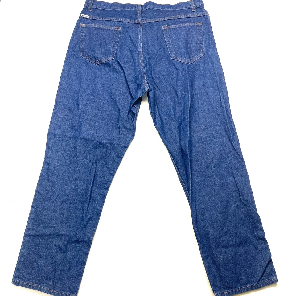 WearGuard Jeans Mens 42x32 Blue Denim Cotton 5-Pockets Straight Leg Zip Fly - Image 1 of 4