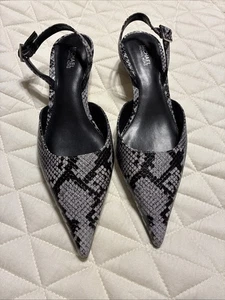 Michael Kors Luna Kitten Heel Slingback spitz zulaufend Schlangenmuster Leder Gr. 7,5 - Bild 1 von 7