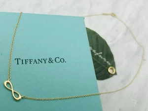 Tiffany & Co. Necklace Infinity 750 (18K) Yellow Gold W/Pouch or Box 1Day Ship - Picture 1 of 15