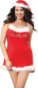 Dreamgirl Mujer Plus Marabú Santa Helper Chemise y Sombrero, Lápiz Labial Rojo, 3X/4X - Imagen 1 de 2