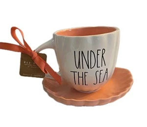 Disney Rae Dunn La Sirenita ARIEL BAJO EL MAR Taza de té y platillo concha - Imagen 1 de 5