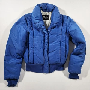 Vintage Roffe Women’s Size Small Ski Snow Coat Jacket Blue Retro - Picture 1 of 14