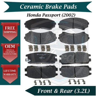 New OE Front & Rear Ceramic Brake Pads Kit For 2002 Honda Passport 9 Yr Warranty - Image 1 of 4