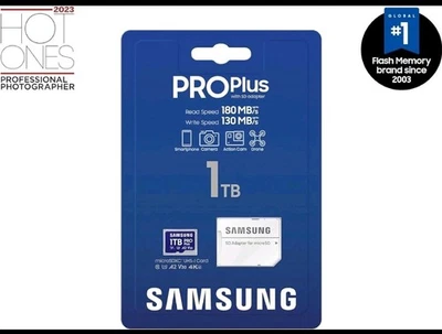 Samsung PRO PLUS 1TB 1000MB Micro SD A2 HD V30 U3 4K  MicroSDXC Memory Card - Image 1 of 4