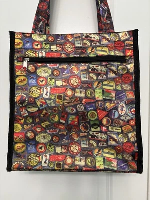 Sydney To Go Tote Bag By Sydney Love Travel Airlines Patches Pattern Zip Close - Image 1 of 4