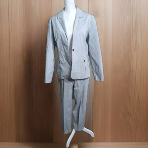 Dialogue Women's Notch-Collar Formal Pantsuit 2 Pieces Set Gray Heather Size 12 - Picture 1 of 10