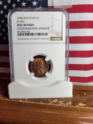 1988-P Lincoln Cent  **Error: Reverse Of 89, FS-901**  Uncirculated Details - Image 1 of 4