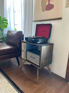 Small Stylish Storage Table Vinyl Record Stand, Media Shelf, Accent Piece - Picture 1 of 7