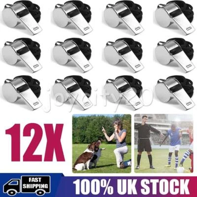 12X METAL REFEREE WHISTLE WITH KEY RING SPORTS PE SCHOOL FOOTBALL RUGBY OUTDOOR - Image 1 of 4