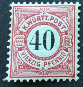 Wurttemberg 40pf carmine, black numerals 1900, MNH SG152, Mi62, YT54, Scott65 - Picture 1 of 1