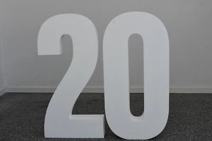 StyroZahl: 49x10 cm, 2 Styroporzahlen 20. Geburtstag Jubiläum Jahrestag Party 3D - Bild 1 von 10
