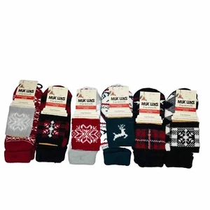 New MUK LUKS  Thermal Ankle Slipper Socks w/ Cup Sweater Wmn Sz 6-10 Men 6-9 - Picture 1 of 19