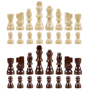 32pcs International Chess Pieces Wood Chess Replacement V7J4 - Picture 1 of 7
