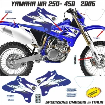 Adesivi  grafica YAMAHA WR 250 450   2006 in kristal KIT COMPLETO - Imagen 1 de 4