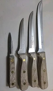 4 Vintage Quality Rogers High Carbon SS Cutlery Carving/Steak Knives Lot ~ JAPAN - Picture 1 of 4