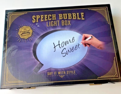 Speech Bubble Light Box Dry Erase Backlit Sign Original Fun Workshop New In Box - Image 1 of 4